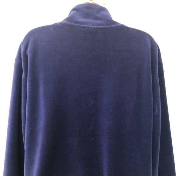 Vintage Irvine Park Women's Blue Velour Jacket Medium Long Sleeve Retro - Picture 7 of 11